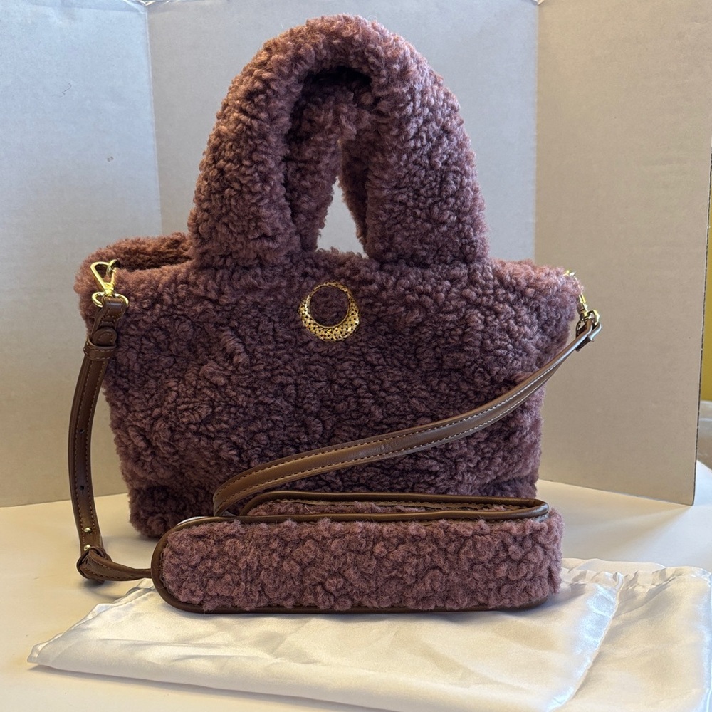 Laundry By Shelli Segal Plush Teddy Tote in Mauve